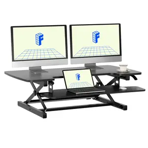 【TikTokShopfalldealsforyou】Standing Desk Converter, Height Adjustable Stand Up Desk Riser, Black Home Office Desk Workstation for Dual Monitors and Laptop