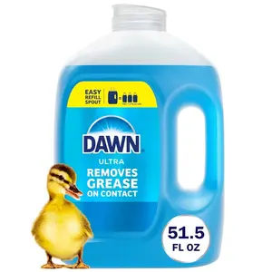 Dawn Ultra Original Dish Soap Refill Jug, Large Size Original Blue Liquid Dishwashing Detergent, Powerful Dawn Dish Soap for Grease, 51.5 oz
