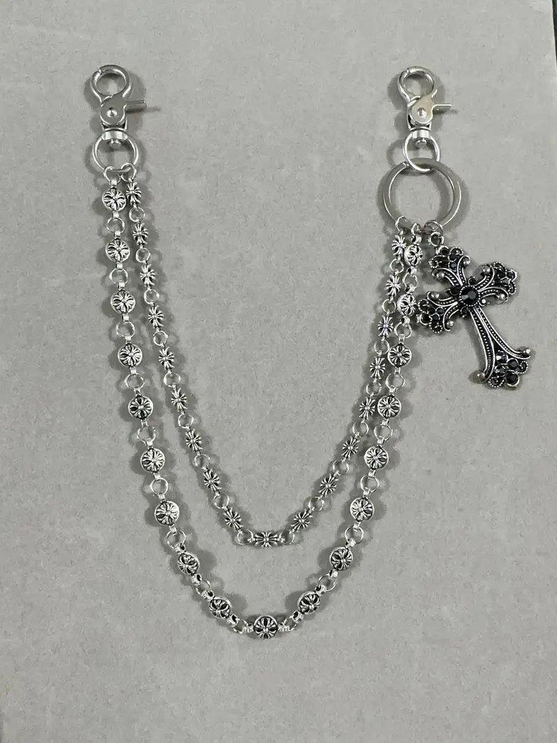Vintage Cross Pants Chain Wallet Chain Hip Hop Punk Denim Jeans Chain Pocket Chain Men Keychain Bag Holder Unisex