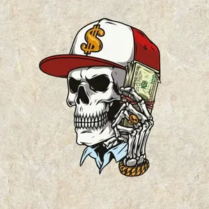 Money Skull Sticker, Cool Aesthetic Decal, Edgy Graphic Sticker for Laptop Water Bottle