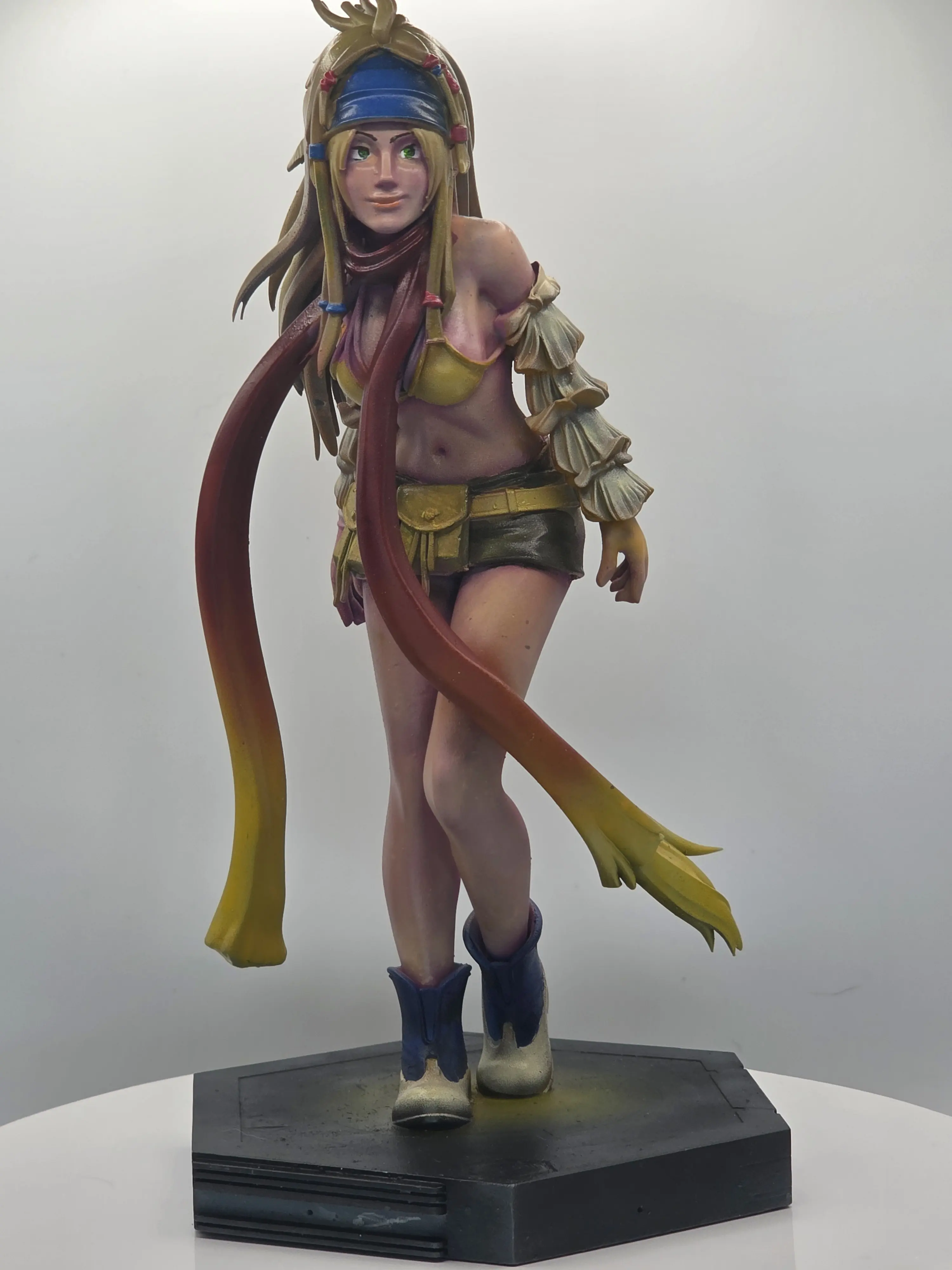 Final Fantasy X-2 Rikku Character Figurine, Hand-Painted 16K ABS Resin Gaming Collectibles Statue, Home Decor Display Art Piece