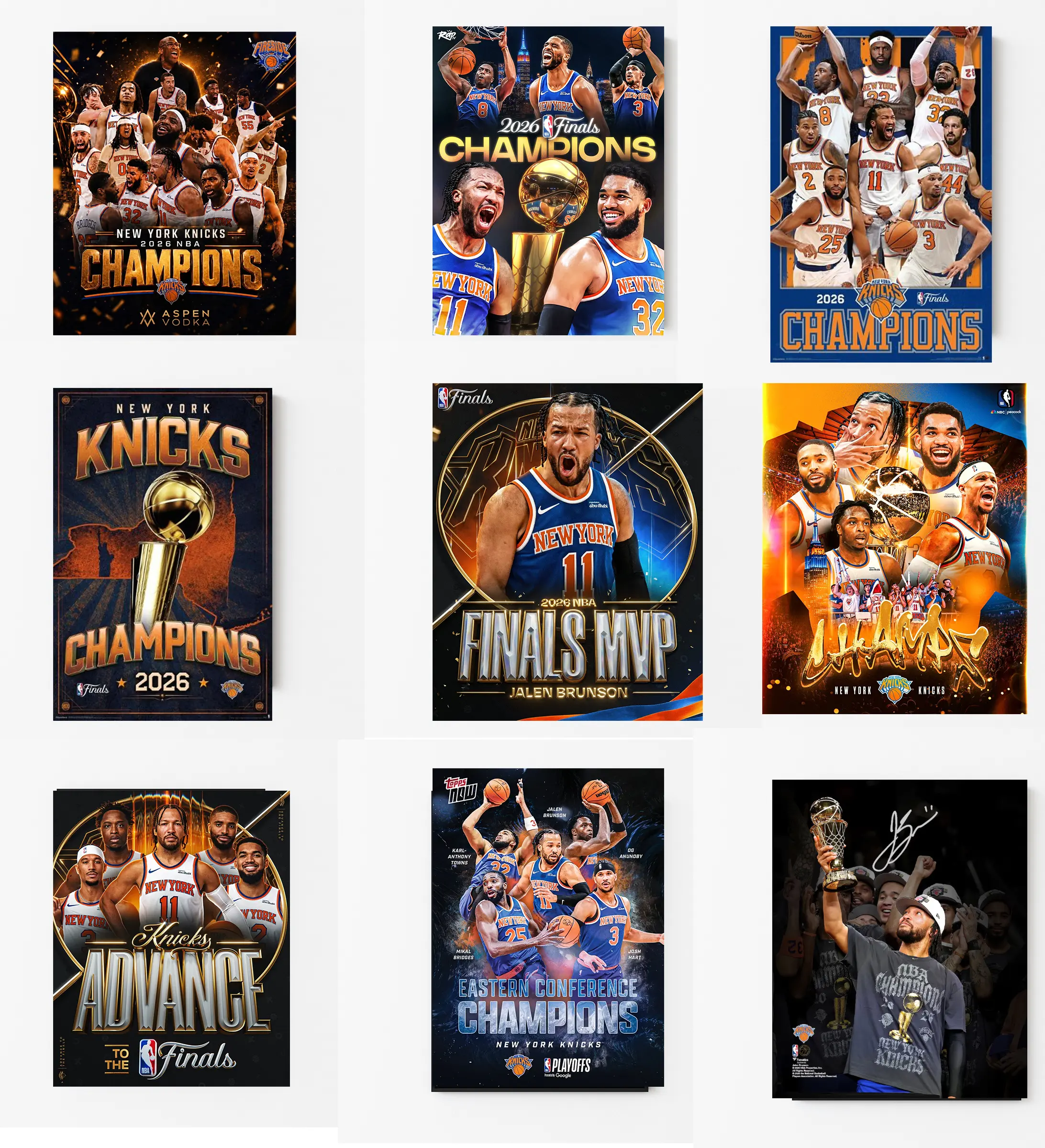 Champions NEW YORK KNICKS 2026 Basketball Wall Art Poster HD Print Unframed Aesthetic Room Home House Modern Wall Decor Trendy Gift.