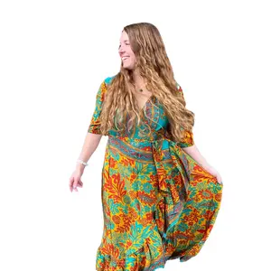 Zaria One-of-a-Kind Wrap Dress – Handmade, Sustainable, Stunning