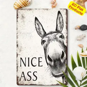 Funny Donkey Cheese Heads Bathroom Art Sign 8x12inch Farmhouse Vintage Metal Decor for Home Restaurant Bar, Hilarious Donkey Lover Gift