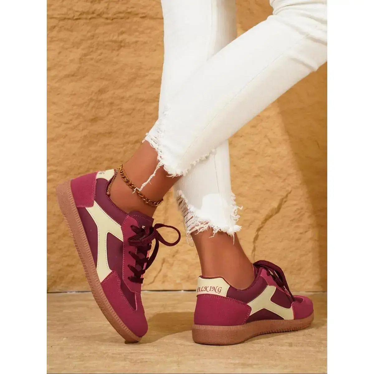 Women's Fashionable Lace Up Low Top Sneakers, Casual Comfortable Sports Shoes for Daily Wear, Female All-match Round Toe Shoes for Daily Wear Women's Fashionable Lace Up Low Top Sneakers, Casual Comfortable Sports Shoes for Daily Wear, Female All-match Round Toe Shoes for Daily Wear