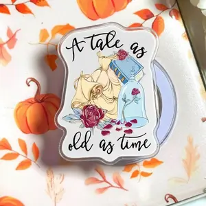 A Tale As Old As Time Phone Grip Stand, Enchanted Rose Botanical Accessory for Smartphone, Bookish Fairytale Kindle Holder for Readers, Romantic Princess Gift for Her, Aesthetic Library Decor Grip