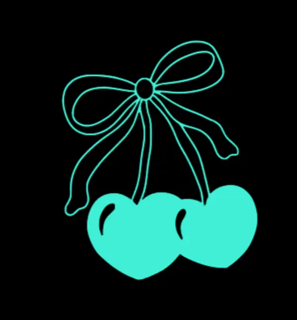 Handmade Double Cherry Coquette Bow Ribbon Sticker Deco, 4.09x5" Elegant Floral Car Stickers, Waterproof Permanent Vinyl for Car/Truck/SUV Exterior Accessories, Home Decor, Elegant Car Stickers, Coquettecore Car Stickers