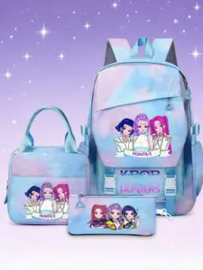 Kpop Demon Hunter Girl Backpack Set, 3pcs Student Bag with Lunch Bag and Pencil Case, Anime Cartoon Travel Ready Laptop Backpack