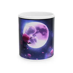 Roses in the Moon Ceramic Mug, (11oz, 15oz)
