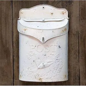 Shabby White Post Box - Wall Hung Decorative Mail Box