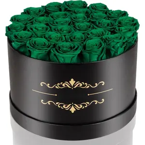 Gifts for Her 27 Piece Forever Preserved Roses in a Box, Preserved Flowers for Delivery Birthday, Flowers Gifts for Mothers Day, Forest Green
