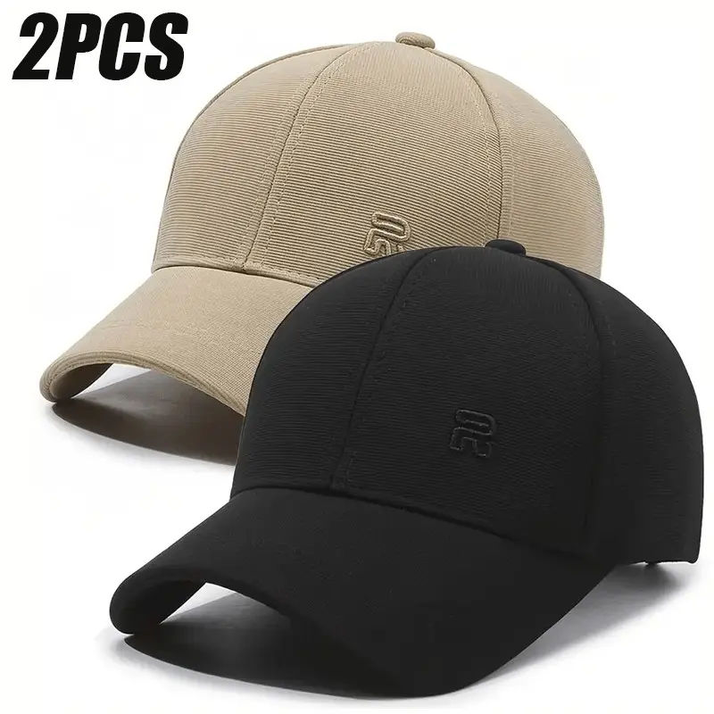 2 Piece Fashion Baseball Caps, Breathable Comfort Duckbill Hat, Outdoor Sun Protection, Simple Casual Hats, Matching Hats, Perfect for Hiking Travel Gifts