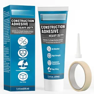 Construction Adhesive Heavy Duty, Cement Glue for Concrete, Floor, Wall, Stone,  and , 7.4 Ounce Tile Squeeze Tube, Suitable for Rough Bonding Surface (220ml*1)