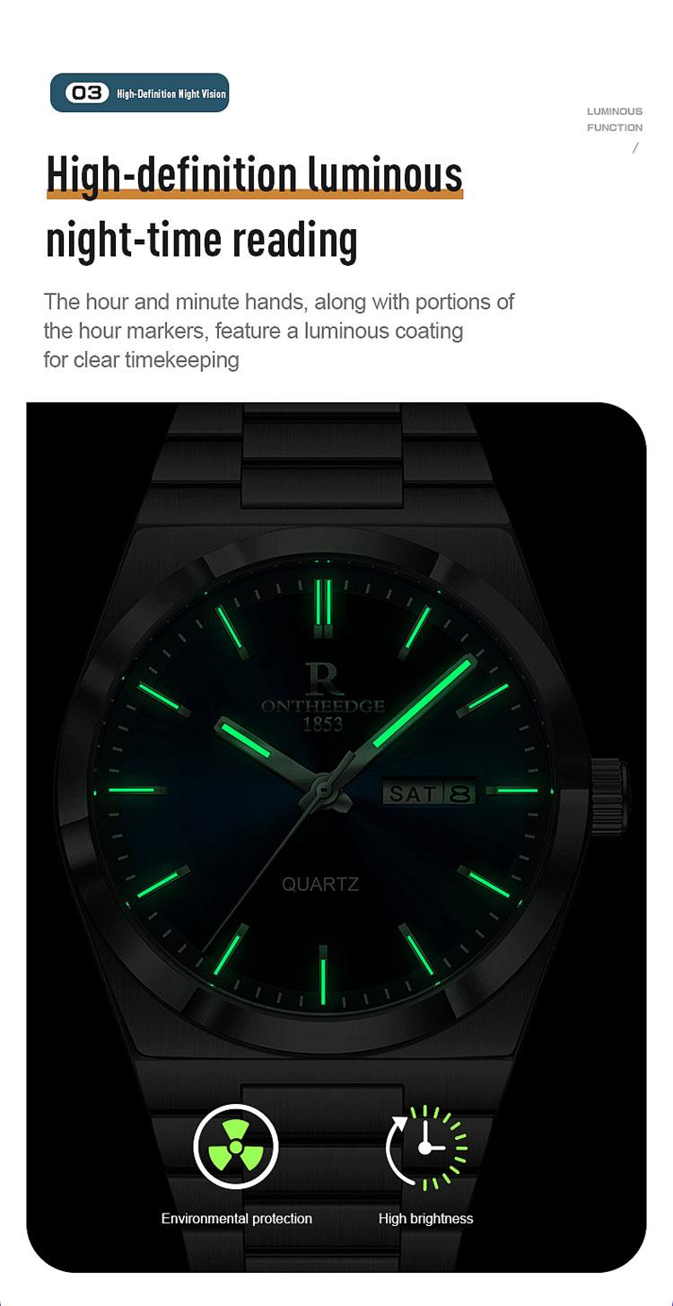 Men's Luxury Two-Tone Rose Gold & Silver Quartz Watch - Stainless Steel Wristwatch with Day Date Display, Luminous Hands, Classic Business Dress Watch, Perfect Gift for Him