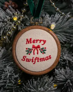 Embroidered Merry Swiftmas Christmas Ornament