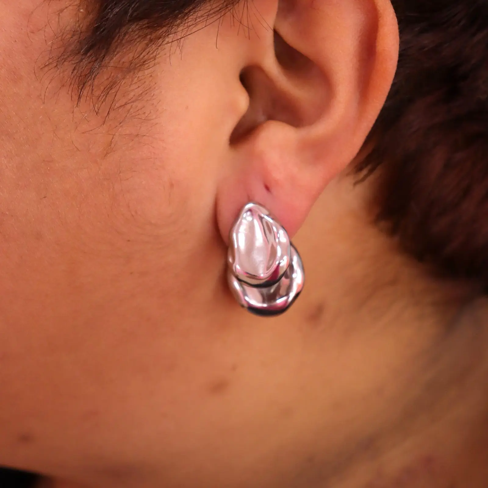 Titanium Double-Sided Petal Earrings