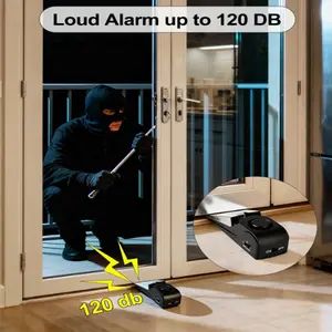 Door stop alarm, safety alarm for door stop alarm, floor wedge door stop alarm, suitable for door safety devices in travel, apartments, hotels, and homes, stop alarm siren, floor standing, rubber safety door wedge, suitable for home, hotel, travel, hotel