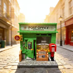 Classic Retro Street Scene Building Series Post Office Model, Handmade 3D Puzzle Structure Easy Assembly, Long-Term Value Decor & Collection