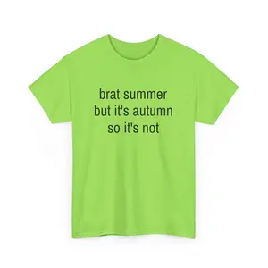 Brat Autumn Men's Cotton T-shirt with Crewneck and Short Sleeves - Menswear graphic tshirt Apparel by Amari