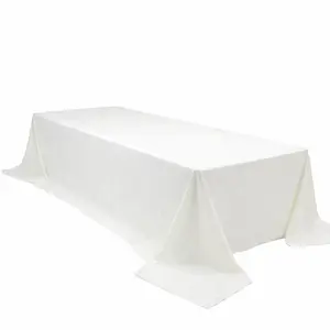 Ivory Polyester Rectangular King Tablecloth – 108" x 156" Extra-Wide, Wrinkle-Resistant Banquet Linen for Catering, Events & 8ft Tables