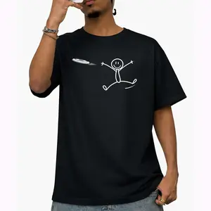 Frisbee Stickman Disc Golf Funny Ultimate Frisbee Game T-Shirt