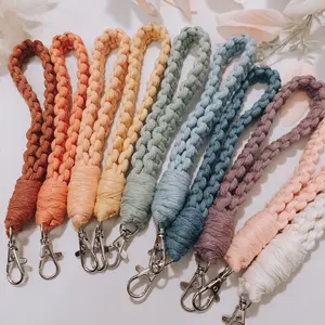 Macrame Wristlet Keychain Recycled Cotton