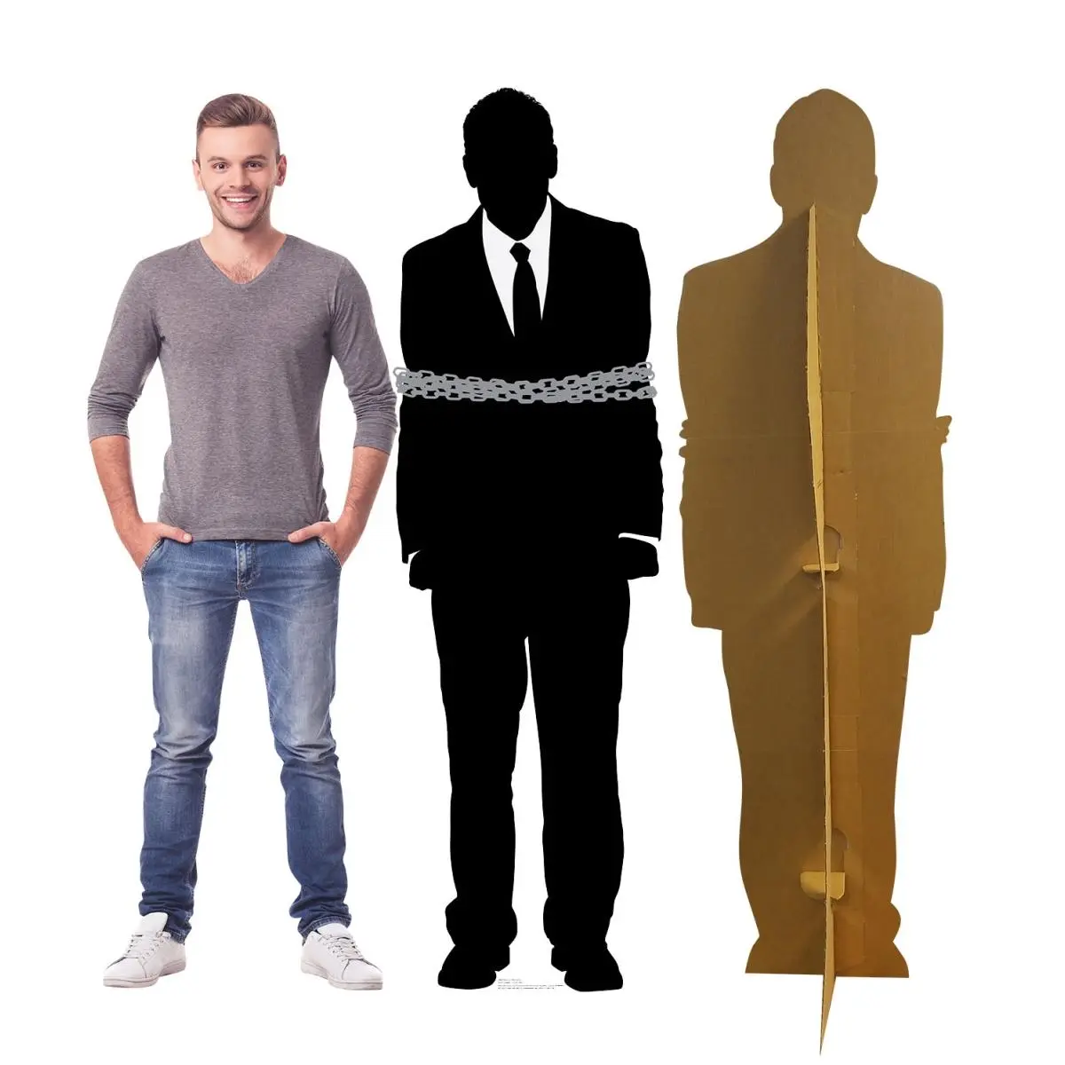 72 x 21 in. Black Prisoner Silhouette Cardboard Cutout Collectible, Classy Decorative Home Decor Standup for Themed Displays