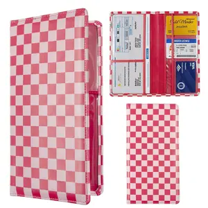 Vehicle Glove Box Organizer for Registration and Insurance - Magnetic Leather Car Document Holder, Auto Accessories Case for Driver License and Insurance Card