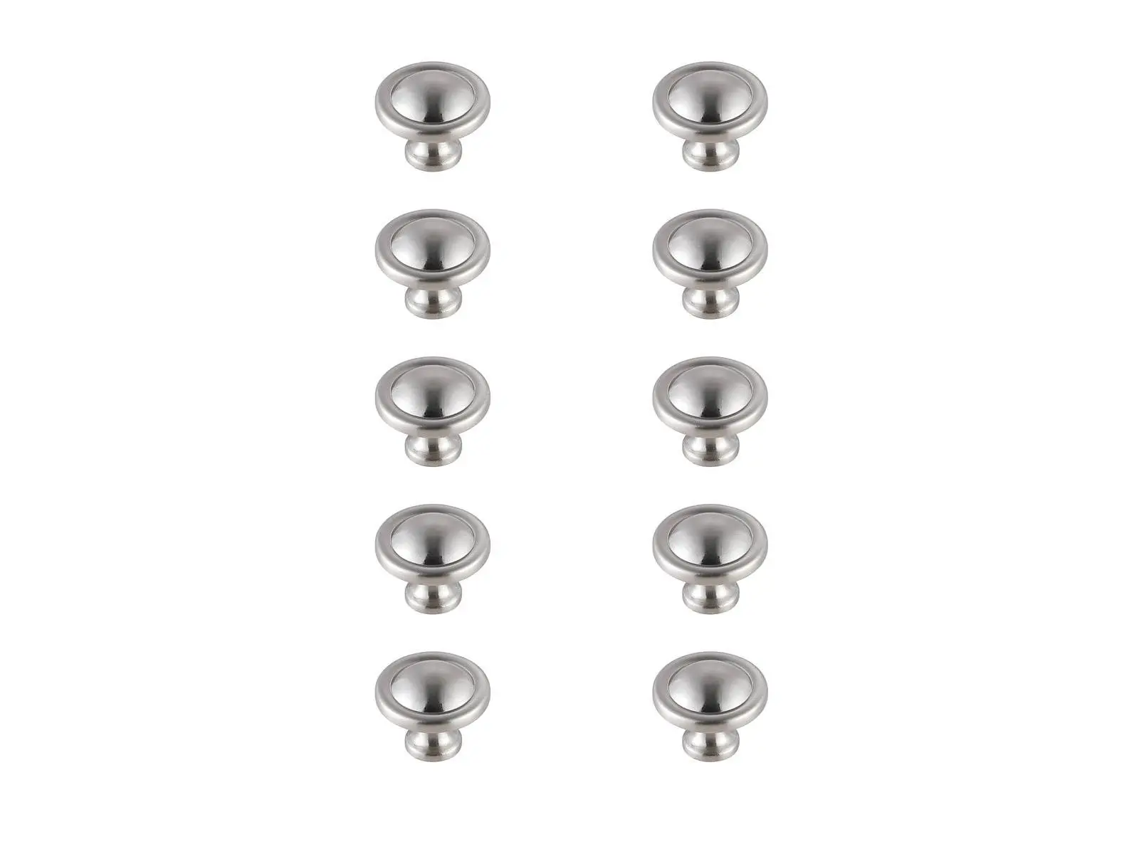 212 MAIN Modern Mushroom Door Hardware Knob Multipack, KB2007-NK-10PK, 1.2 in. Dia., Brushed Nickel, Pack of 10