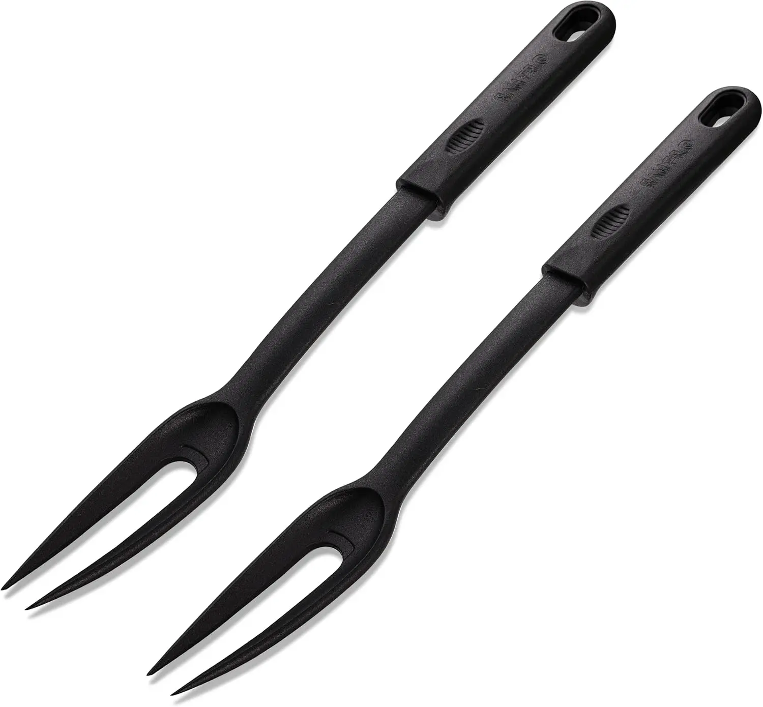 Nylon Fork Made of Heat Resistant Nylon with Plastic Handle with Hole Ideal for use with Non-Stick Pots and Pans (Pack Of 2) - By Ram Pro