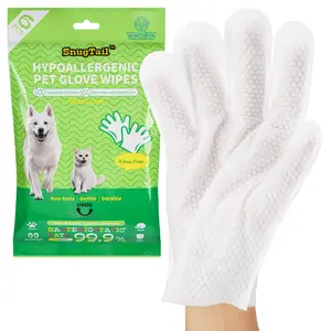 Pet Glove Wipes for Dogs & Cats,Shedding Control, Dander Removal & Paw Cleaning,Reusable Dry Wash Mitt for Daily Use, Travel Essentials for Pets