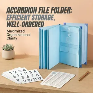 Accordion File Organizer Manila Pocket Document Folder for Passports, Birth Certificates & Important Papers, Office & Home Storage