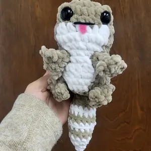 Hand-Crocheted Silly Gecko Plushie