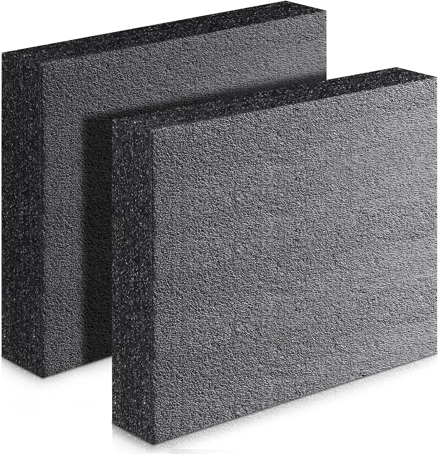 2 Pcs Polyurethane Foam Sheet 12 x 10 x 2.125 inch High Density Foam Board Insert Cuttable Packing Foam for Cases, Packing Foam Pads for Toolbox Camera Storage and Crafts (Black)