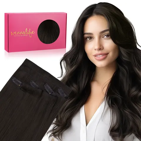 WENNALIFE Invisi Edge Clip in Hair Extensions Seamless Invisible Natural Straight Real Human Hair Chocolate Brown to Caramel Blonde#TikTokShopFallDealsForYou#sohochic