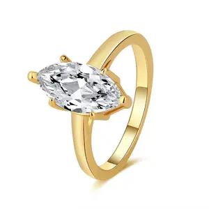 #61 (Marquise) 925 Sterling Silver Synthetic Moissanite Ring