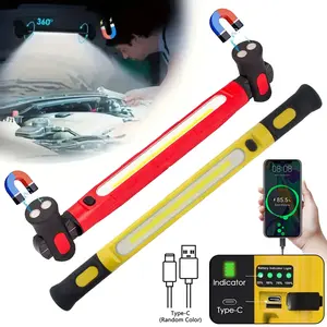 Dual Magnet Rotating Work Light - 4400mAh TYPE-C Power Bank, 360°+180° Rotation, IP65 Waterproof, Suitable for Car Repair, Garage, Workshop Emergency Use, Tri-color COB LED with Battery Gauge (Hook/Magnet Base)