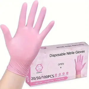 10/50/100pcs Powder-Free Latex-Free Nitrile Disposable Cleaning Gloves, Light, Kitchen Cleaning, Beauty Sofa, Outdoor Camping, Bulk Pack