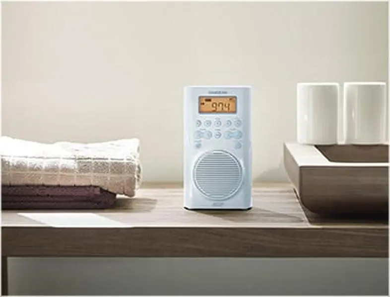 Sangean SG-100 Waterproof Dustproof LCD Shower Radio Gadget, Blue