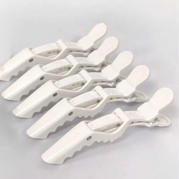 White Hair Clips 5 Pack – Non Slip Styling Clips for Sectioning Hair, Perfect for Makeup, Salon & Daily Use