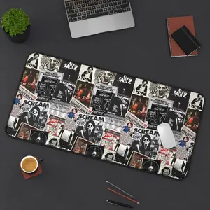 Horror Movie Enjoyer Mouse Pad, Keyboard Mat, Halloween Scary Scream Terrifier Desk Mat, Horror VHS Version 3 Dark Cottagecore Playmat For Computer Accessories, Gift For Gamers