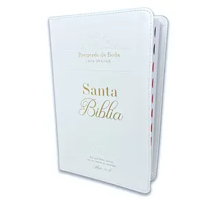 Bible in Spanish Keepsake Bride 12 Point Large Font Reina Valera 1960 Imitation Leather White with Index