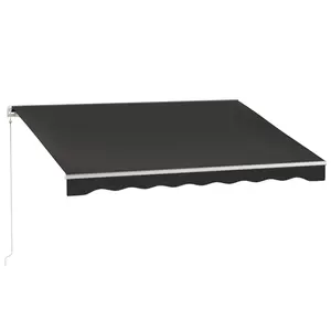 10' x 8' Electric Retractable Awning, Sun Shade Shelter with Remote Controller and Crank Handle for Deck, Black