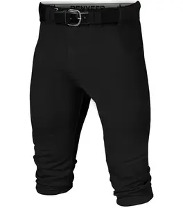 Penveer Knicker-Style High-Waisted Male Baseball Pants, Durable Snap Zip, Elastic Bottom, Athletic Stretchable Adult Sports Bottoms (Black)