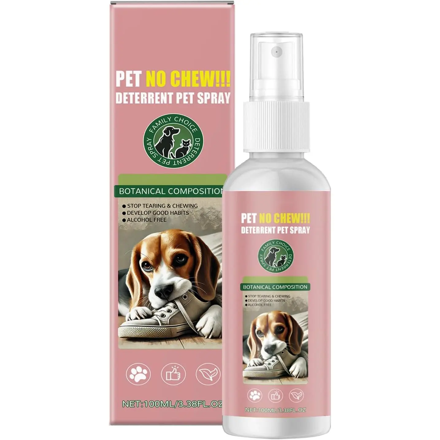 No Chew Spray for Dogs Bitter Apple Spray for Dogs to Stop Chewing Dog Deterrent Spray Effectively Protect The Safety of Furniture,Plant,Shoes