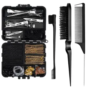 Professional Hair Styling Tools Kit, Curly Hair Set, Includes Multiple Clips, Tie, Brushes & Combs, Recyclable Heatless Styling Accessories