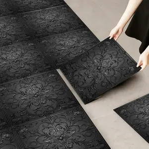 10 pieces of self-adhesive PVC floor stickers, thickened wear-resistant waterproof leather floor stickers, suitable for bedroom, kitchen, living room, balcony, bathroom and other floor decoration a, Marble Pattern Sticker, Decorative Floor Sticker