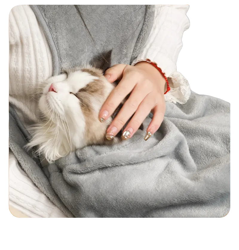 EBOSR Cat Cuddle Apron Hands-Free Snuggles Hair-Resistant Machine Washable Polar Fleece Pouch for Cats Up to 16.5 lbs Soft Cozy Napping Blanket