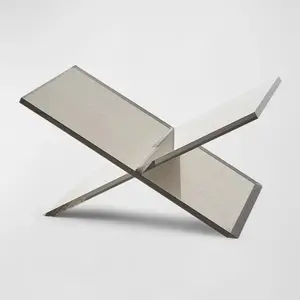 Tizo Lucite Bookstand Silver, Acrylic, 12.3"L x 6.8"W, 2.1 Lbs., Wipe Clean, Imported