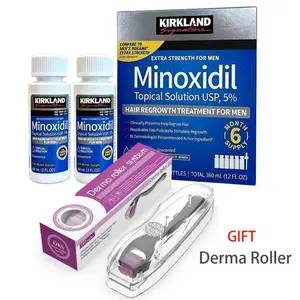Kirkland’s 3 Month Hair & Beard Growth Supply with Derma Roller Minoxidil Clinically Proven Safe Formula Enhances Absorption for Faster Results.